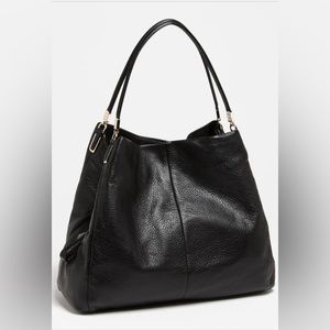 Black Coach ‘Madison Phoebe' Pebbled Leather Hobo Bag